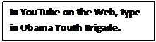 Text Box: On the Web: in YouTube, type in Obama Youth Brigade.